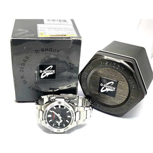 Casio G-Shock Mens Watch GSTB500D Bluetooth Tough Solar Gray Dial Steel 5684 - Picture 3 of 15